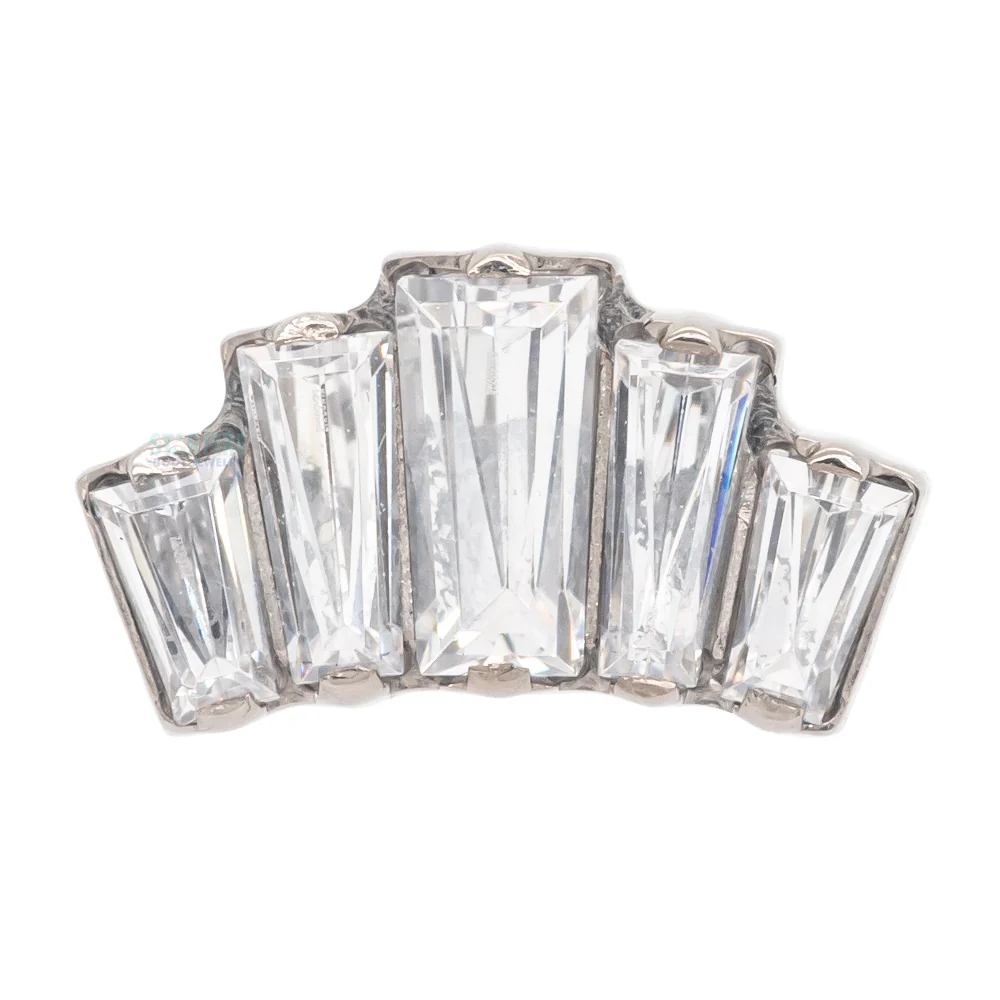 "Empress" Threaded End with Prong-set Faceted Gems - Image 2