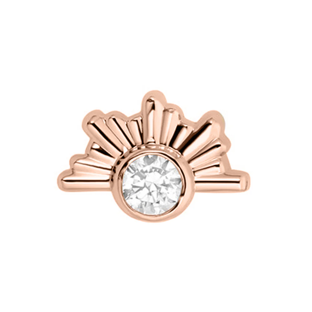"Eos" with Faceted Gem Threaded End in Rose Gold - Image 3