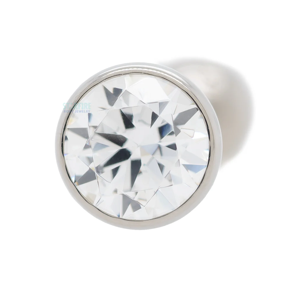 Extreme Low Profile Faceted Gem Tongue Barbell