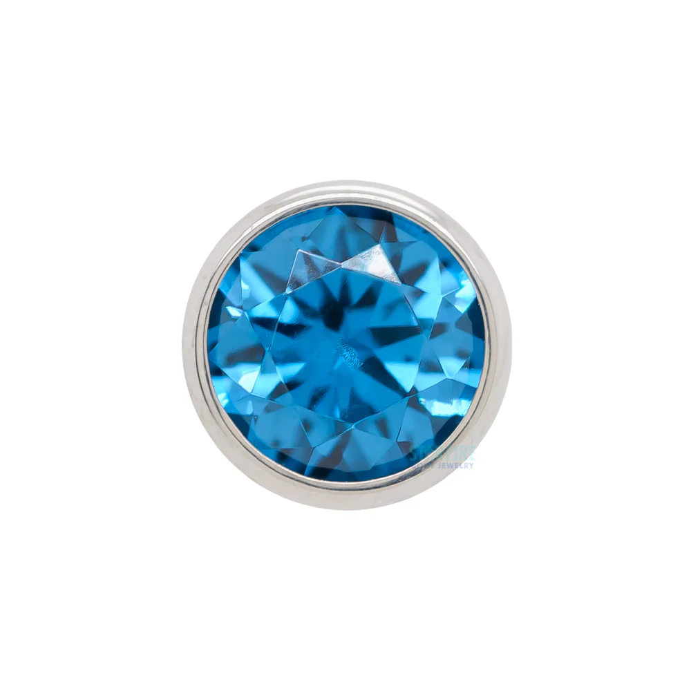 Extreme Low Profile Faceted Gem Tongue Barbell - Image 11