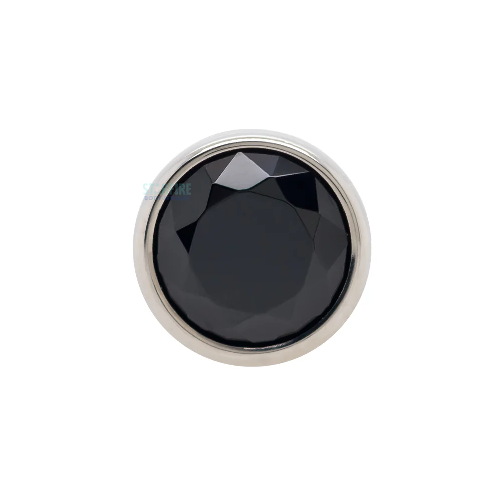 Extreme Low Profile Faceted Gem Tongue Barbell - Image 13