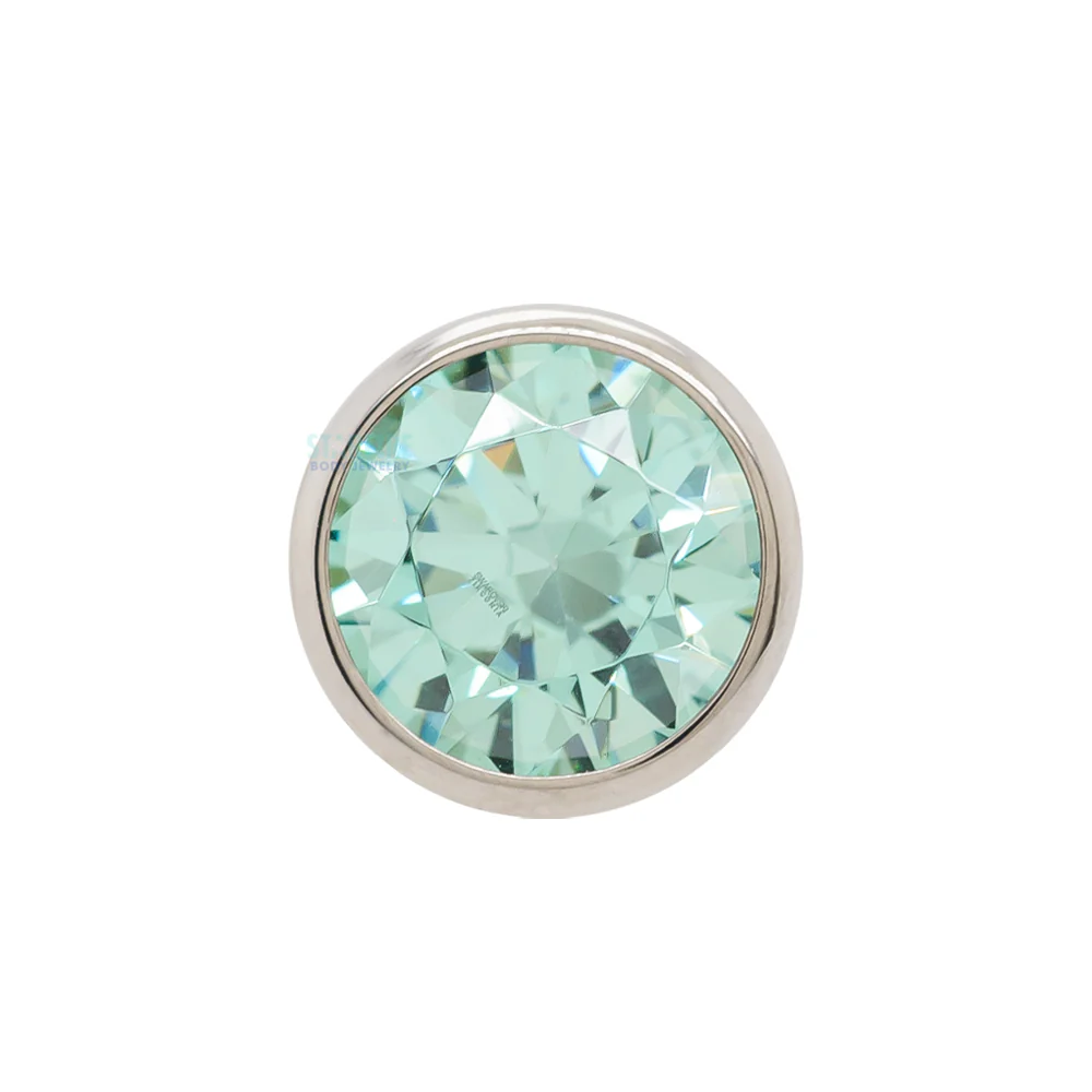 Extreme Low Profile Faceted Gem Tongue Barbell - Image 5