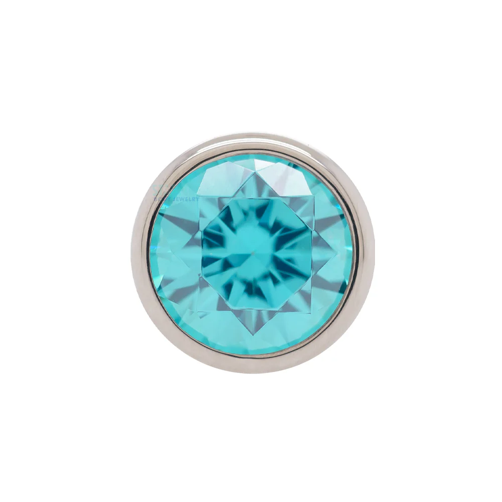 Extreme Low Profile Faceted Gem Tongue Barbell - Image 6