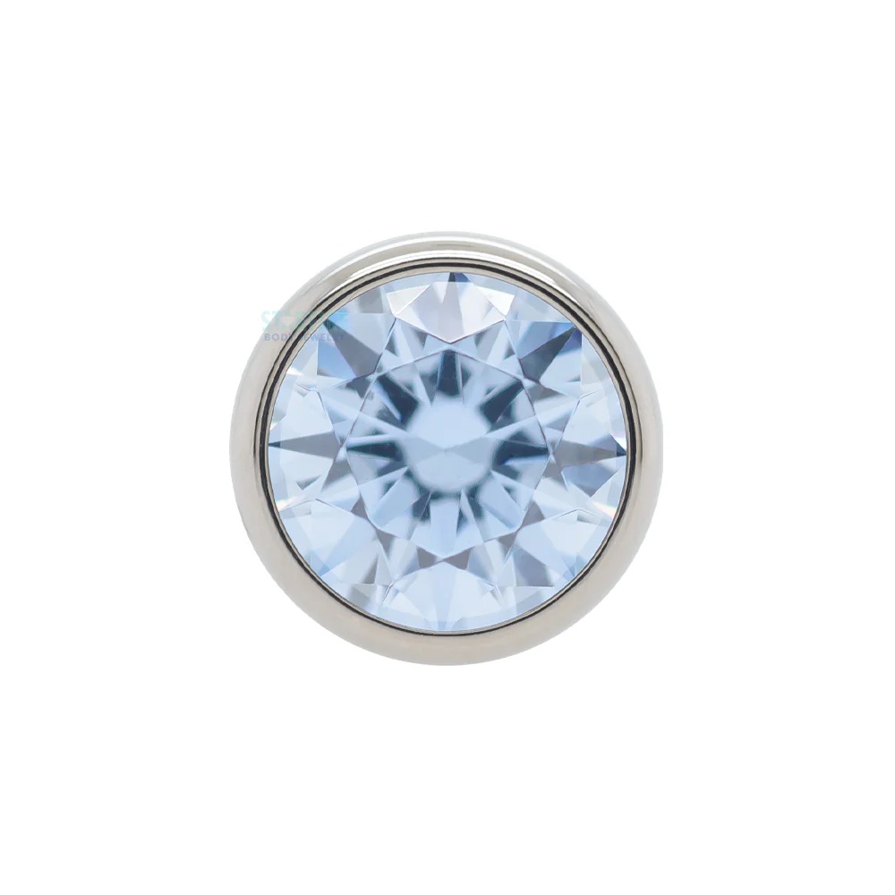 Extreme Low Profile Faceted Gem Tongue Barbell - Image 8
