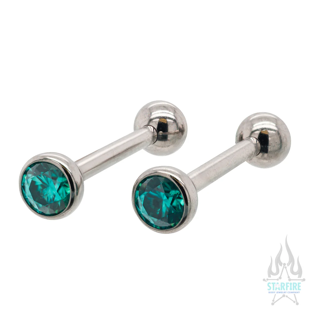 Faceted Gem Ball Nipple Barbells - Image 4
