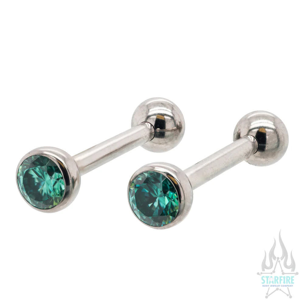 Faceted Gem Ball Nipple Barbells - Image 6