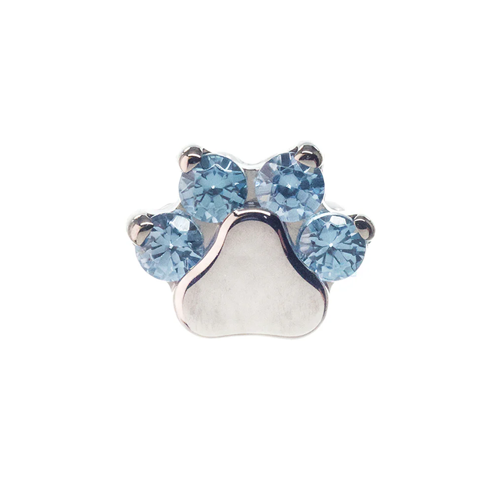 Faceted Gem Paw Print Threaded End - Image 11