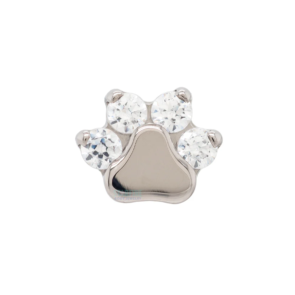 Faceted Gem Paw Print Threaded End - Image 3