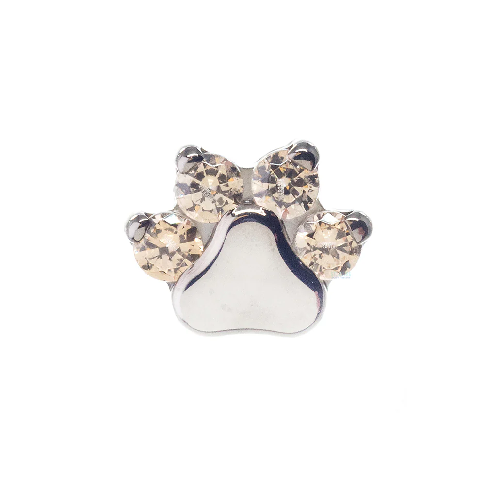 Faceted Gem Paw Print Threaded End - Image 4