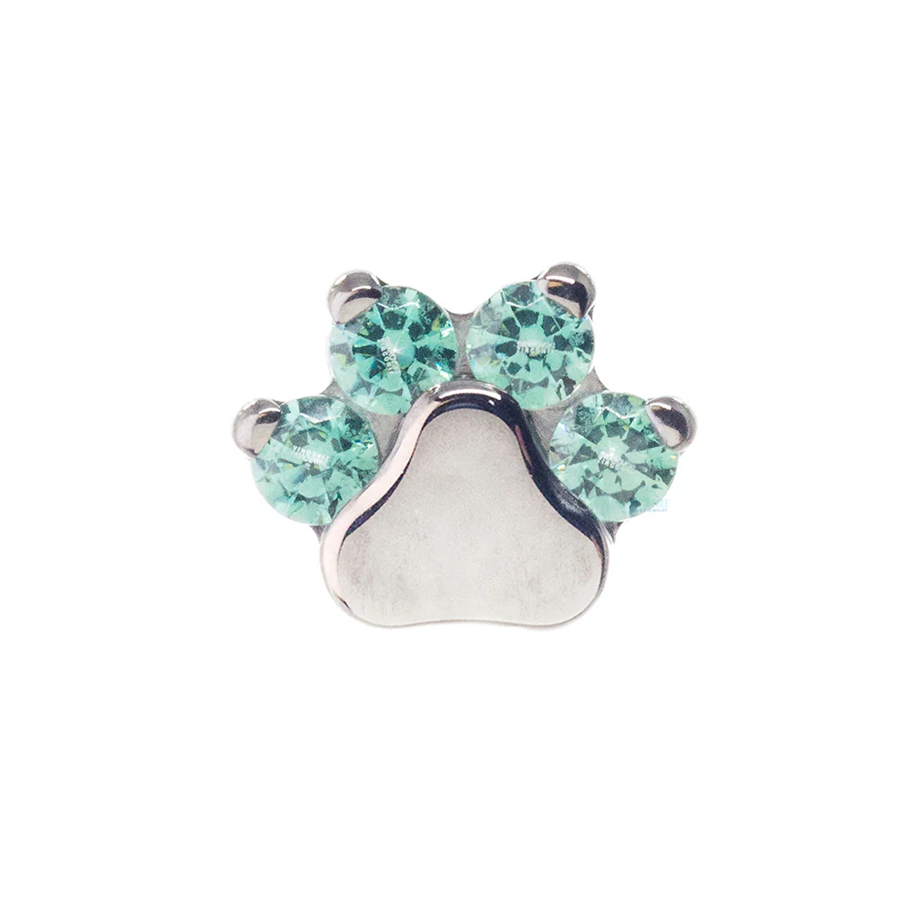Faceted Gem Paw Print Threaded End - Image 6