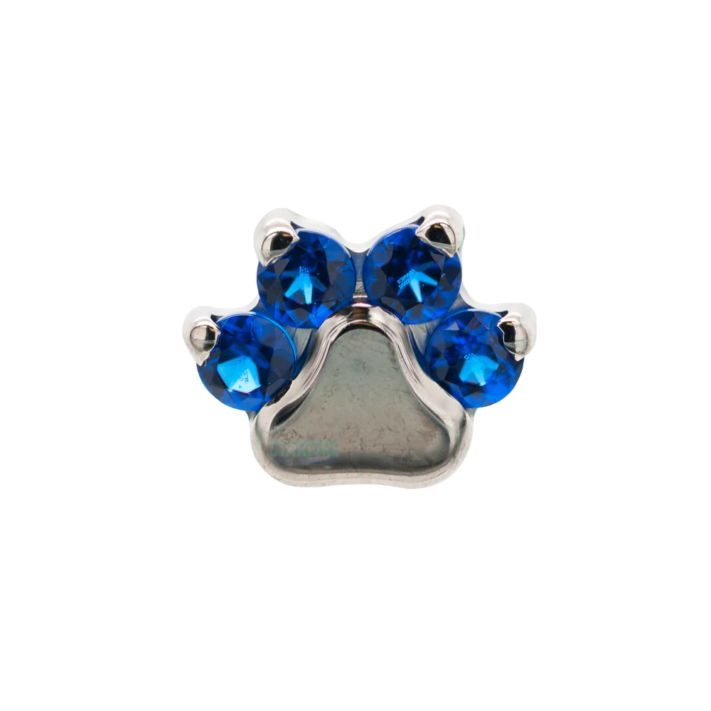 Faceted Gem Paw Print Threaded End - Image 8