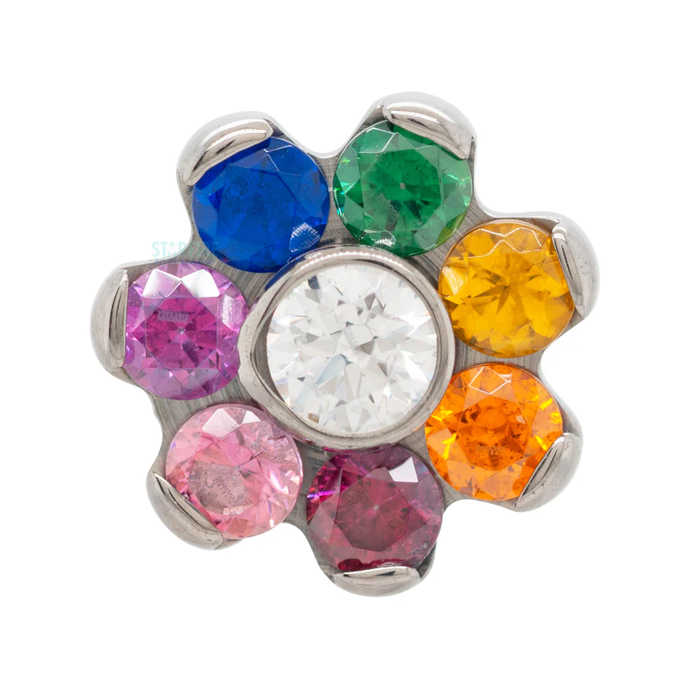 Flower #2 with Faceted Gems on Flatback - Custom Color Combos - Image 2