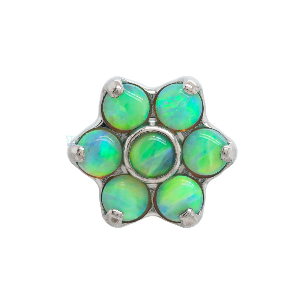 Flower Threaded End with Opals - Image 10