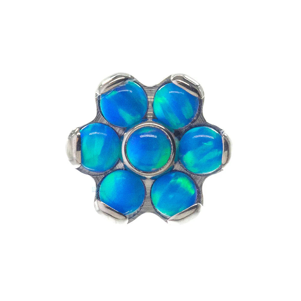 Flower Threaded End with Opals - Image 9