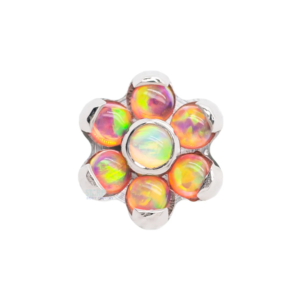 Flower Threaded End with Opals - custom color combos - Image 2