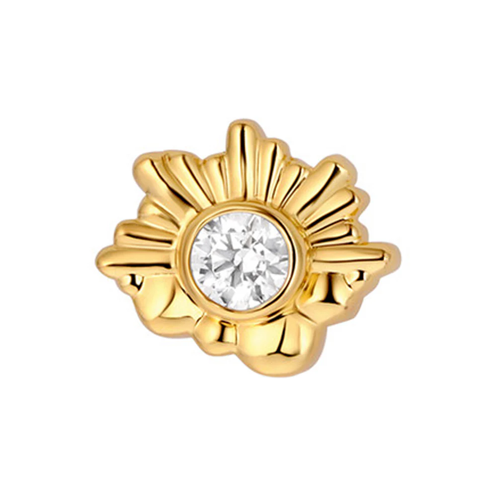 "Hemera" with Faceted Gem Threaded End in Yellow Gold - Image 3
