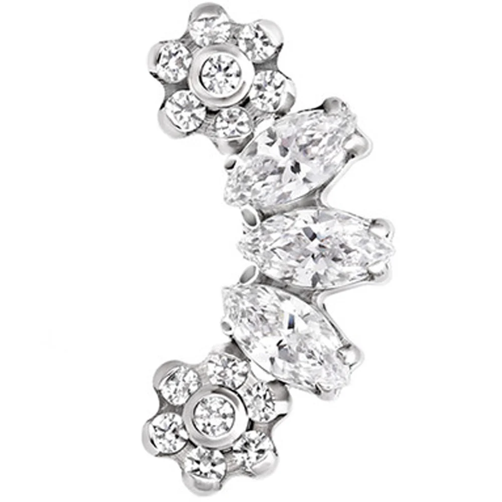 "Majesty" Threaded End with Faceted Gems