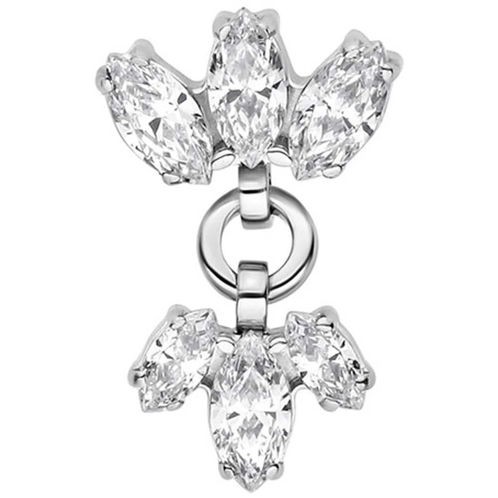 Marquise Fan Threaded End with Reverse Marquise Fan #9 Faceted Gem Dangle