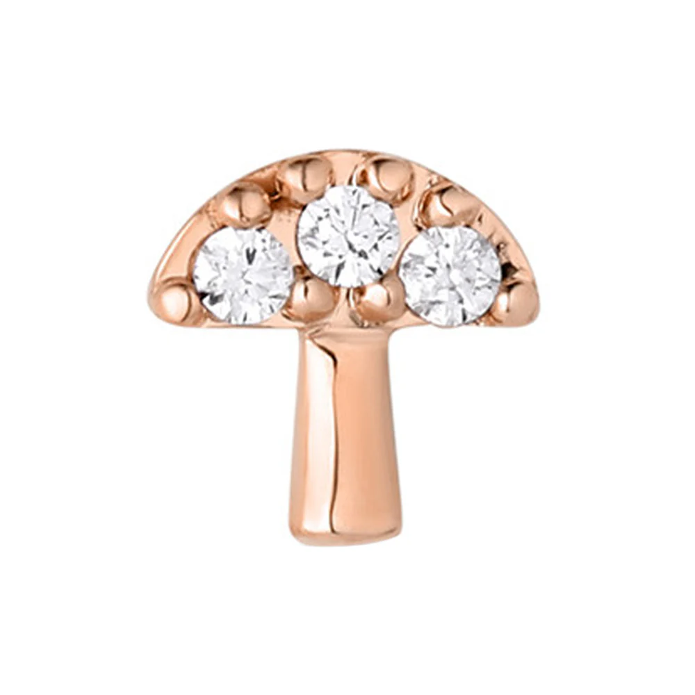 "Mycenae" with Faceted Gems Threaded End in Rose Gold