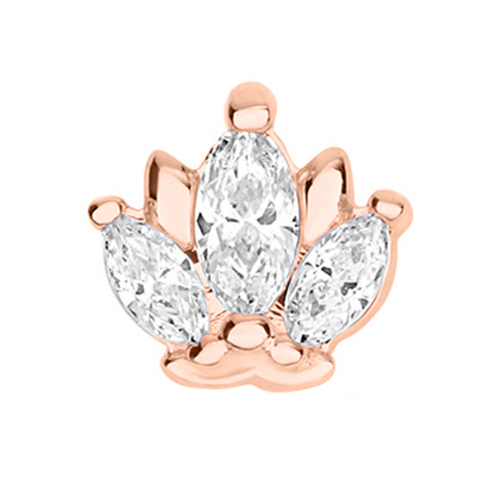 "Odysseus" with Faceted Gems Threaded End in Rose Gold - Image 3