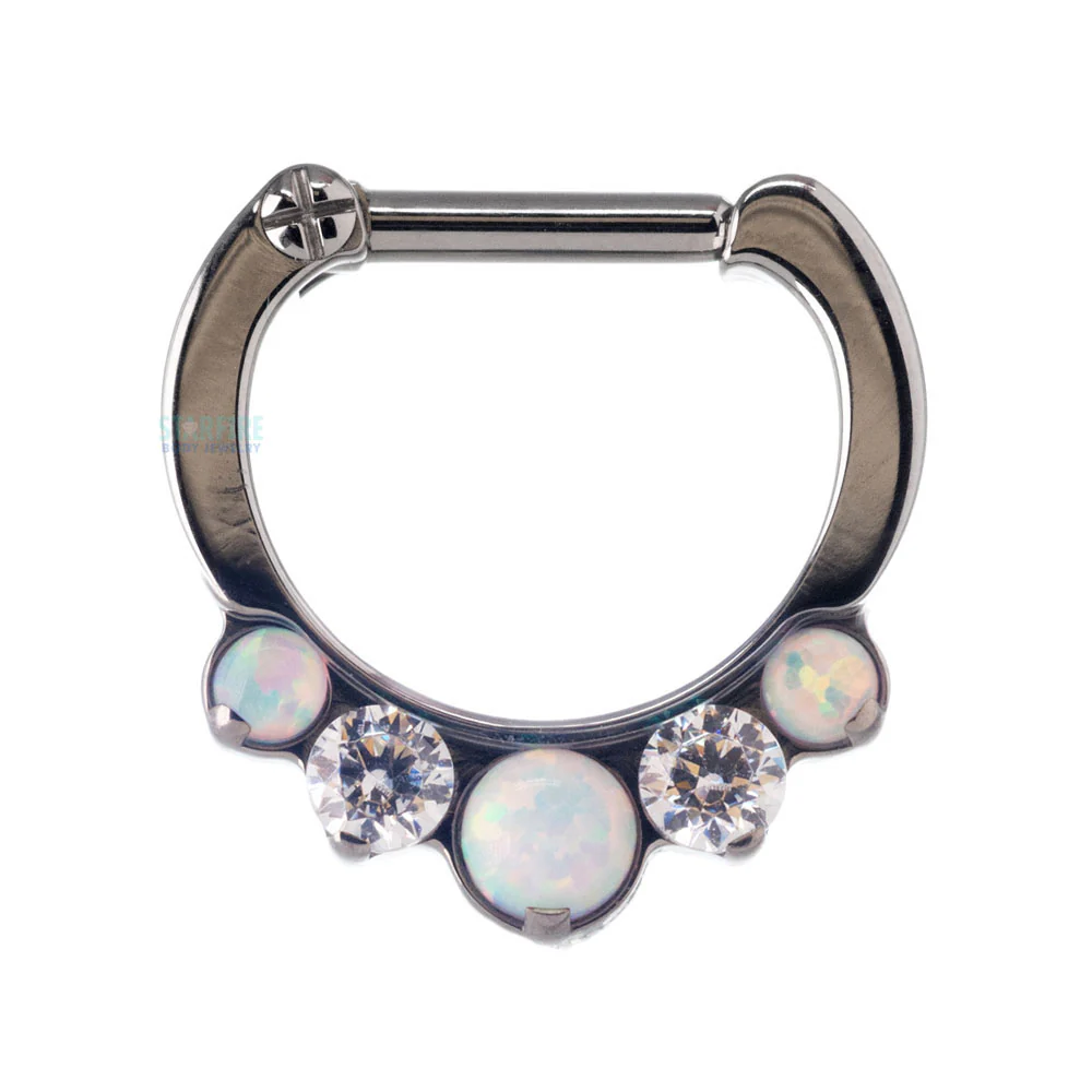 "Odyssey" Clicker #28 Graduated 'Mixed Gem 2' with Opals & Faceted Gems - 5/16" post (longer) - Image 4