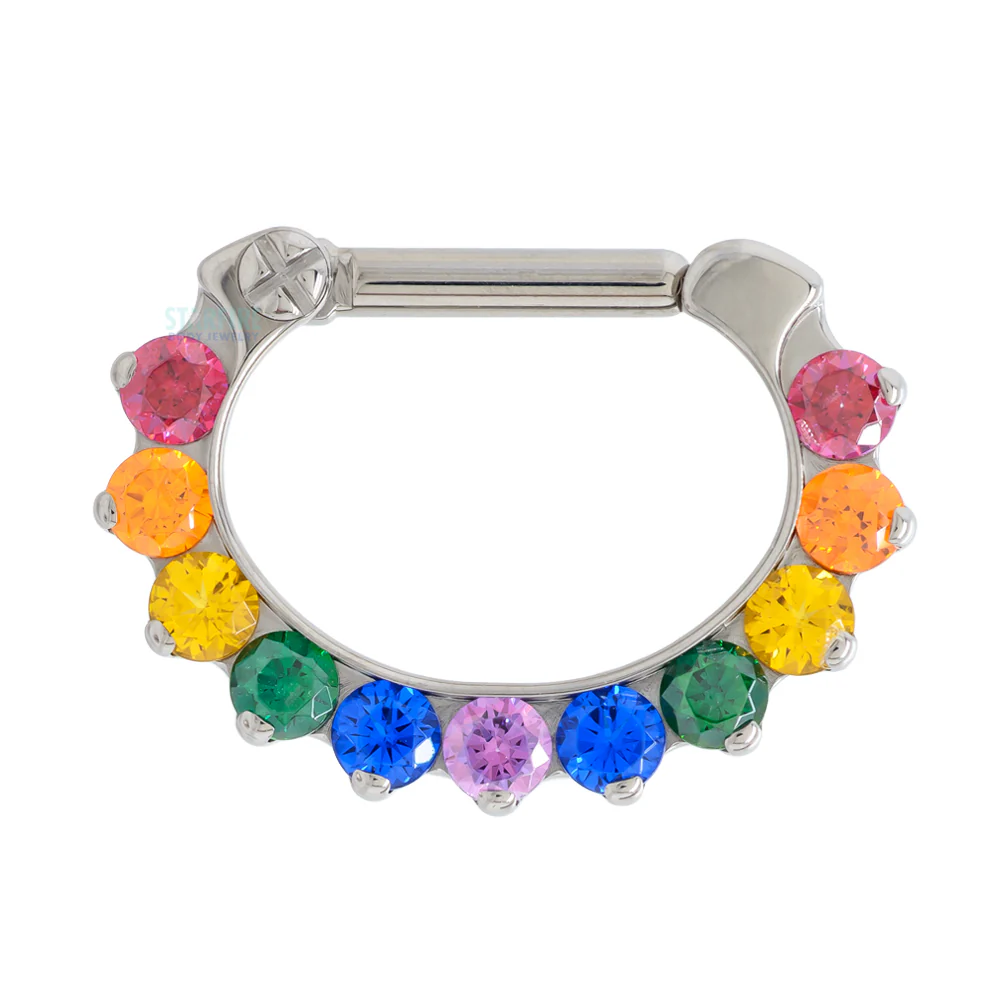 "Odyssey" Clicker #5 with Faceted Gems - 5/16" post (longer) - custom color combos - Image 3