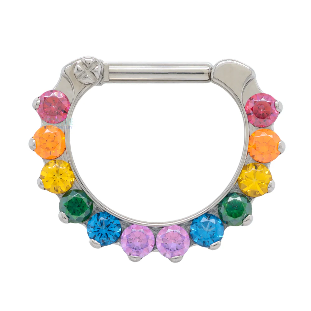 "Odyssey" Clicker #5 with Faceted Gems - 5/16" post (longer) - custom color combos - Image 4