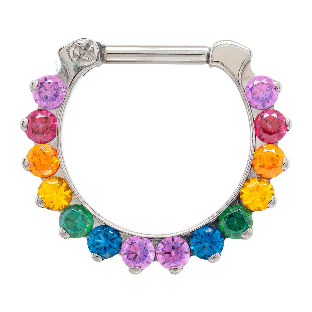 "Odyssey" Clicker #5 with Faceted Gems - 5/16" post (longer) - custom color combos - Image 5