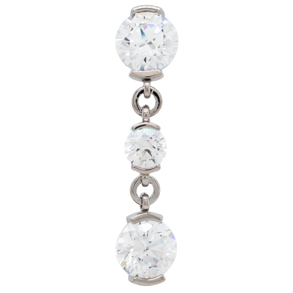 Reverse Dangle 2 Prong-Set Faceted Gem Navel Curve with Dangle #5 - Image 3
