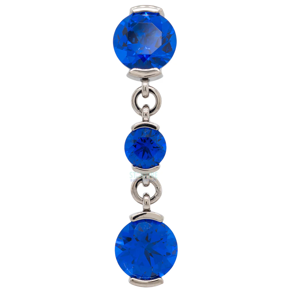 Reverse Dangle 2 Prong-Set Faceted Gem Navel Curve with Dangle #5 - Image 4