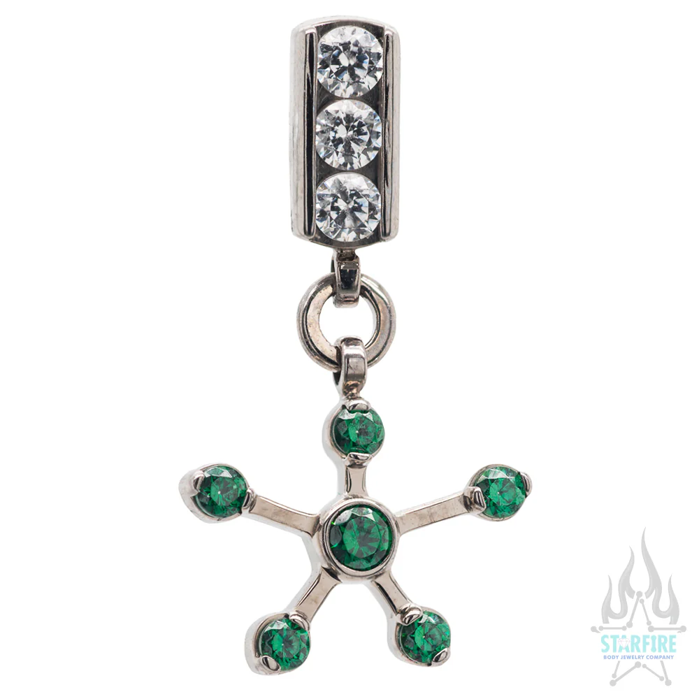 threadless: 3 Channel-Set Faceted Gems with "Sputnik" Faceted Gems Dangle End - custom color combos - Image 3