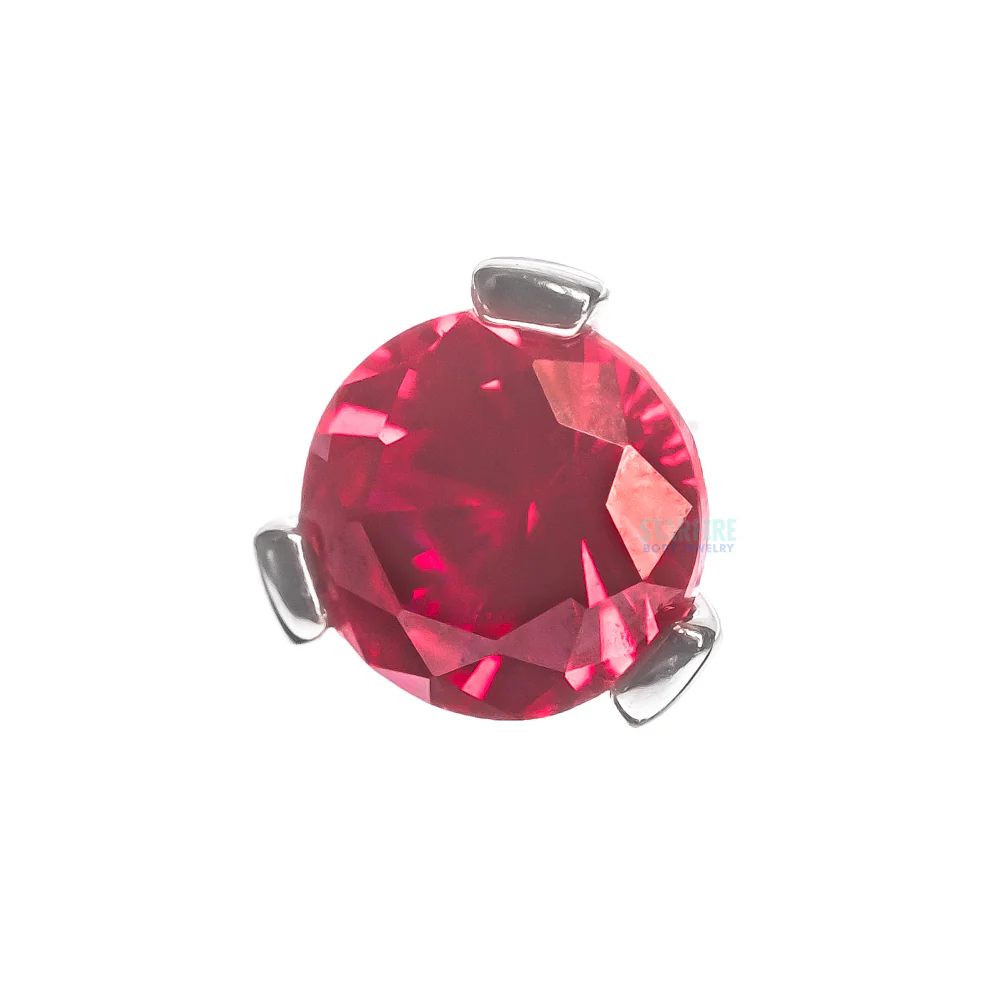 threadless: 4mm 3 Prong-Set Round Faceted Gem End - Image 3