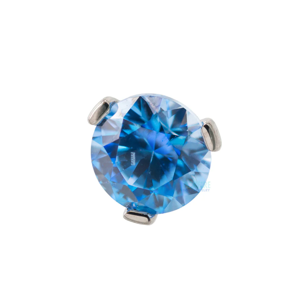 threadless: 4mm 3 Prong-Set Round Faceted Gem End - Image 9