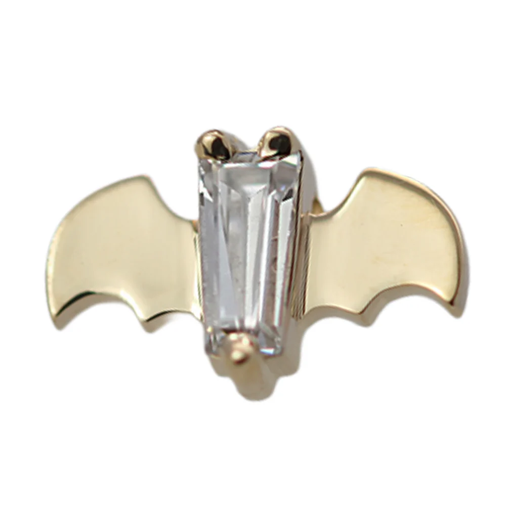 threadless: "Batguette" with Faceted Gem End in Gold - Image 2