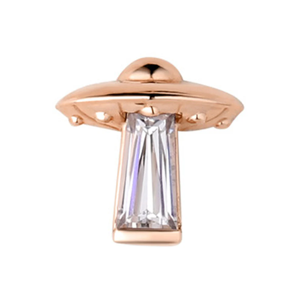 threadless: "Beam Me Up" with Faceted Gem End in Gold - Image 4