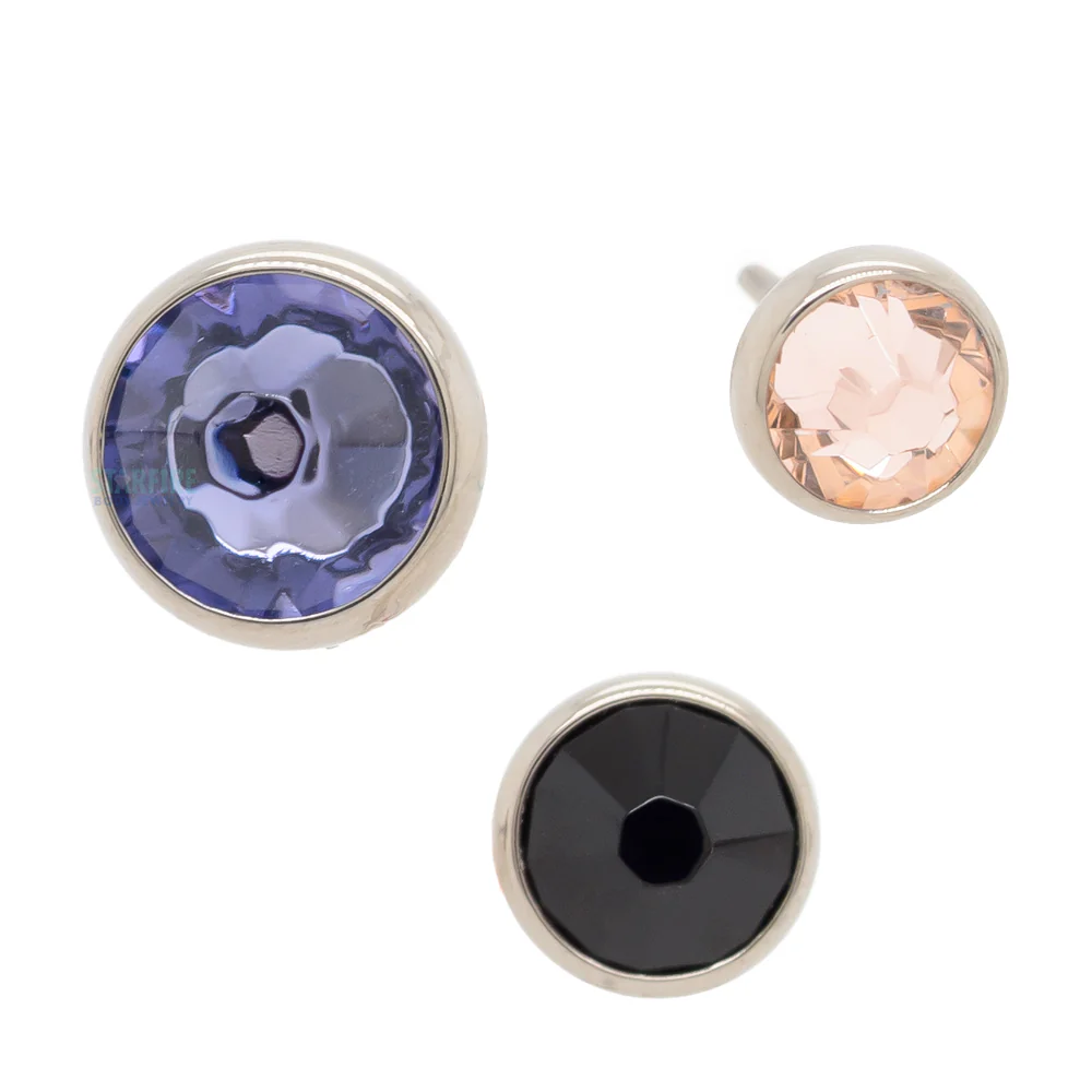 threadless: Crystal Flat Backed Faceted Gem End