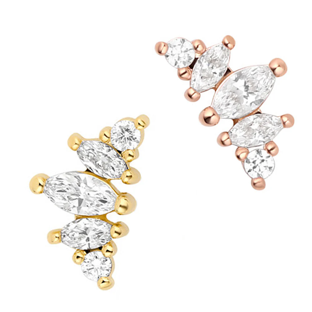 threadless: "Diadem" with Faceted Gems End in Gold