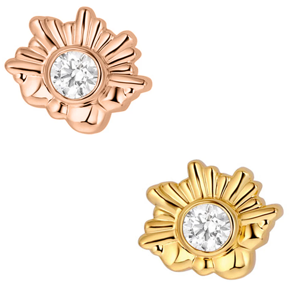 threadless: "Hemera" with Faceted Gem End in Gold