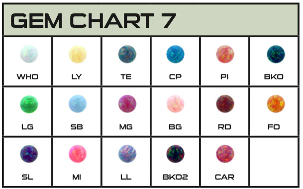 Titanium Opal Cabochon Gem Plugs - White Opal - Image 2