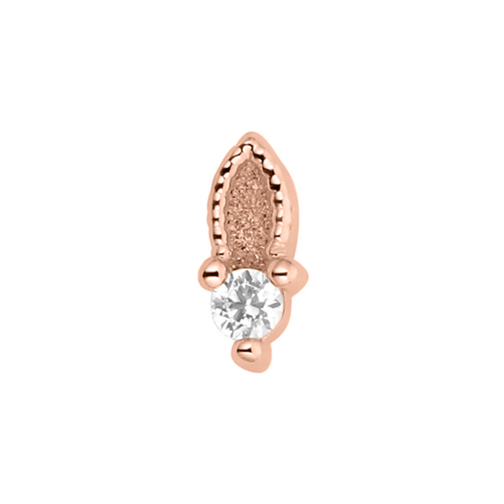 "Xiphos" with Faceted Gems Threaded End in Rose Gold - Image 3