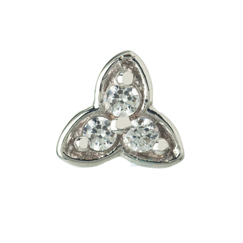 "Integrity" Nostril Screw in Gold with White CZ's - Image 2