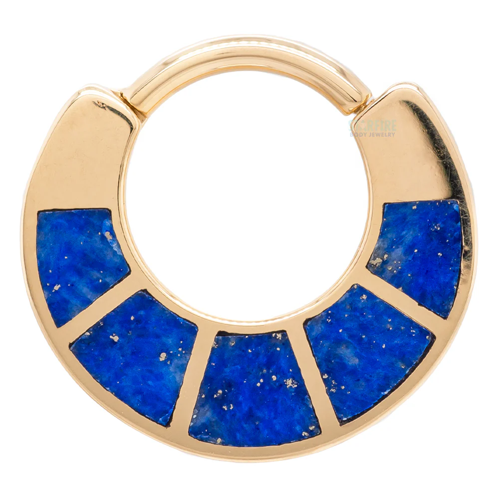"Islay" Hinge Ring in Gold with Inlayed Lapis - Image 4