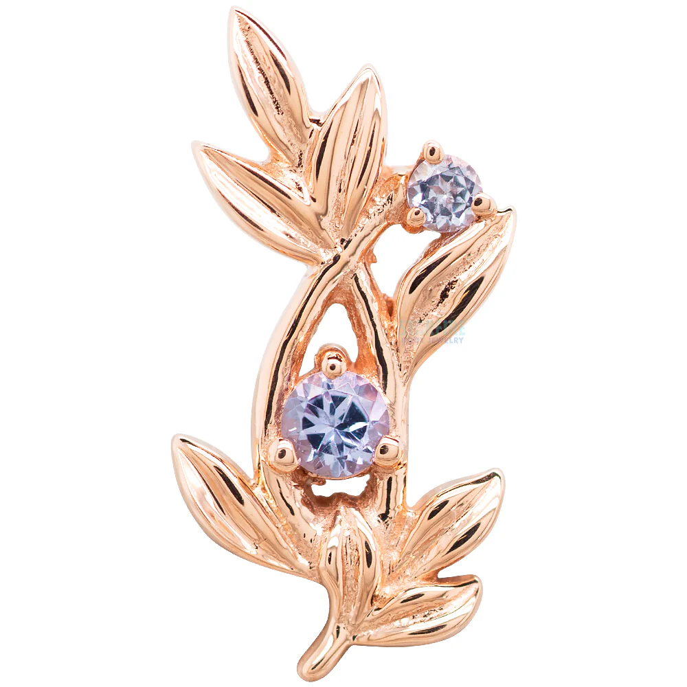 "Jessamine" Threaded End in Gold with Tanzanite - Image 3