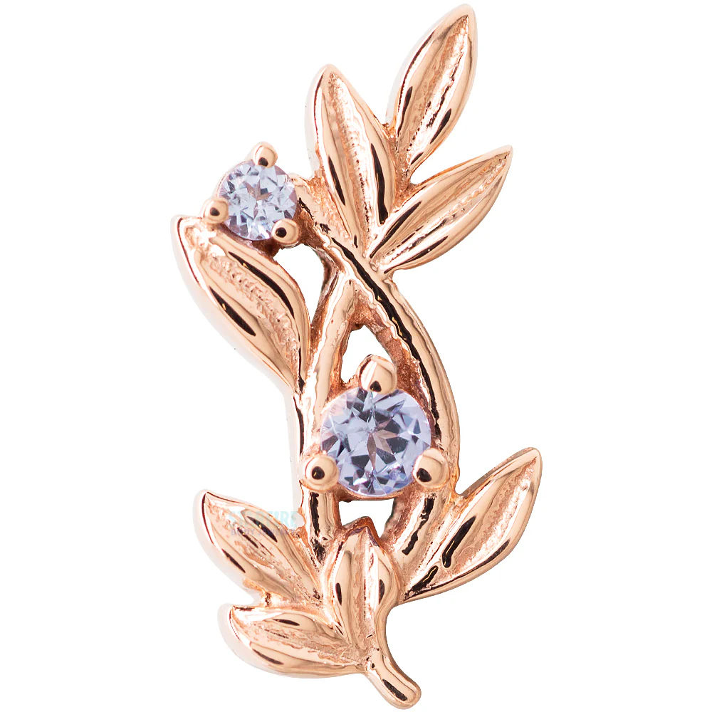 "Jessamine" Threaded End in Gold with Tanzanite - Image 4