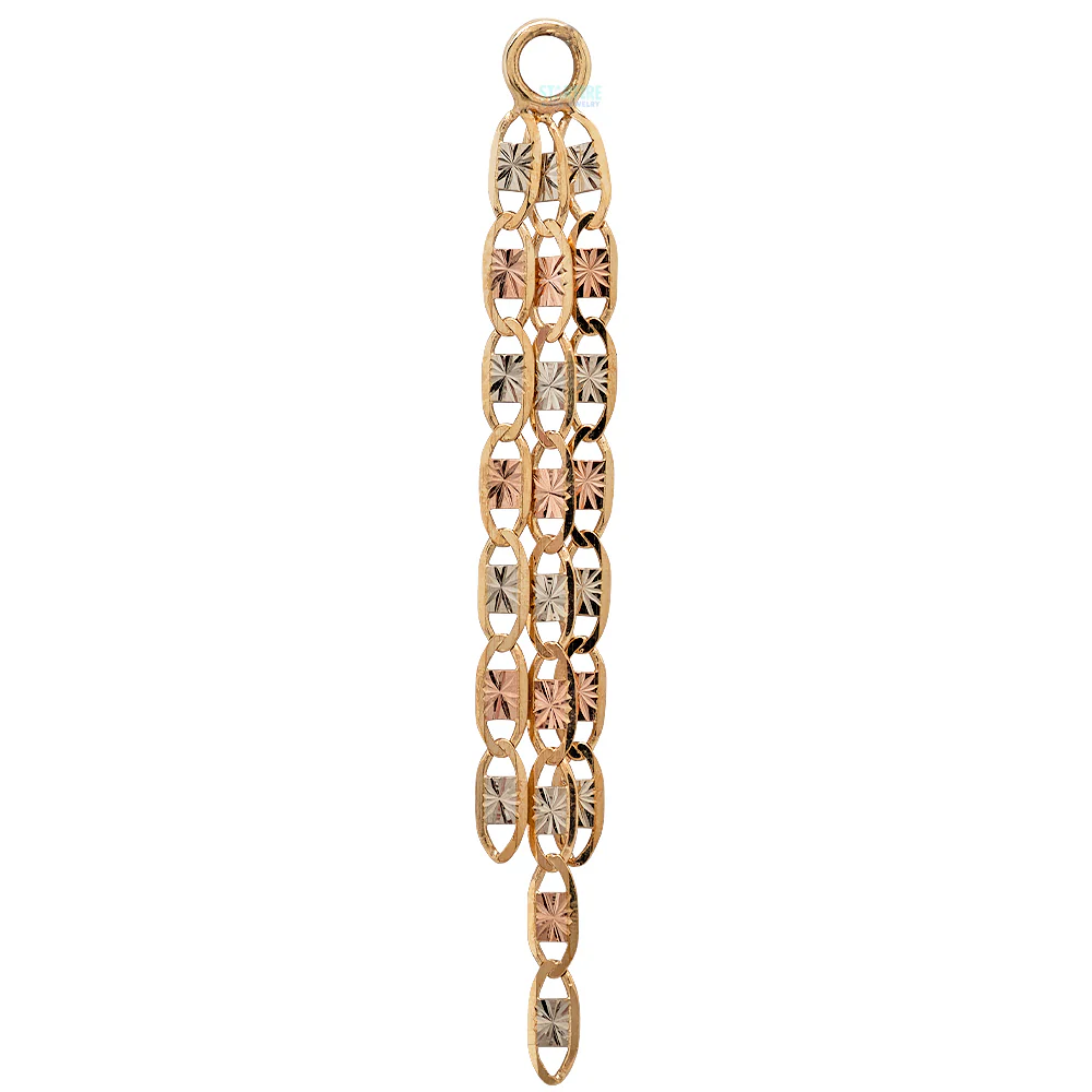 "Lost Boys" Valentino Star Cut Tri-Color Chain Charm in Gold - Image 3