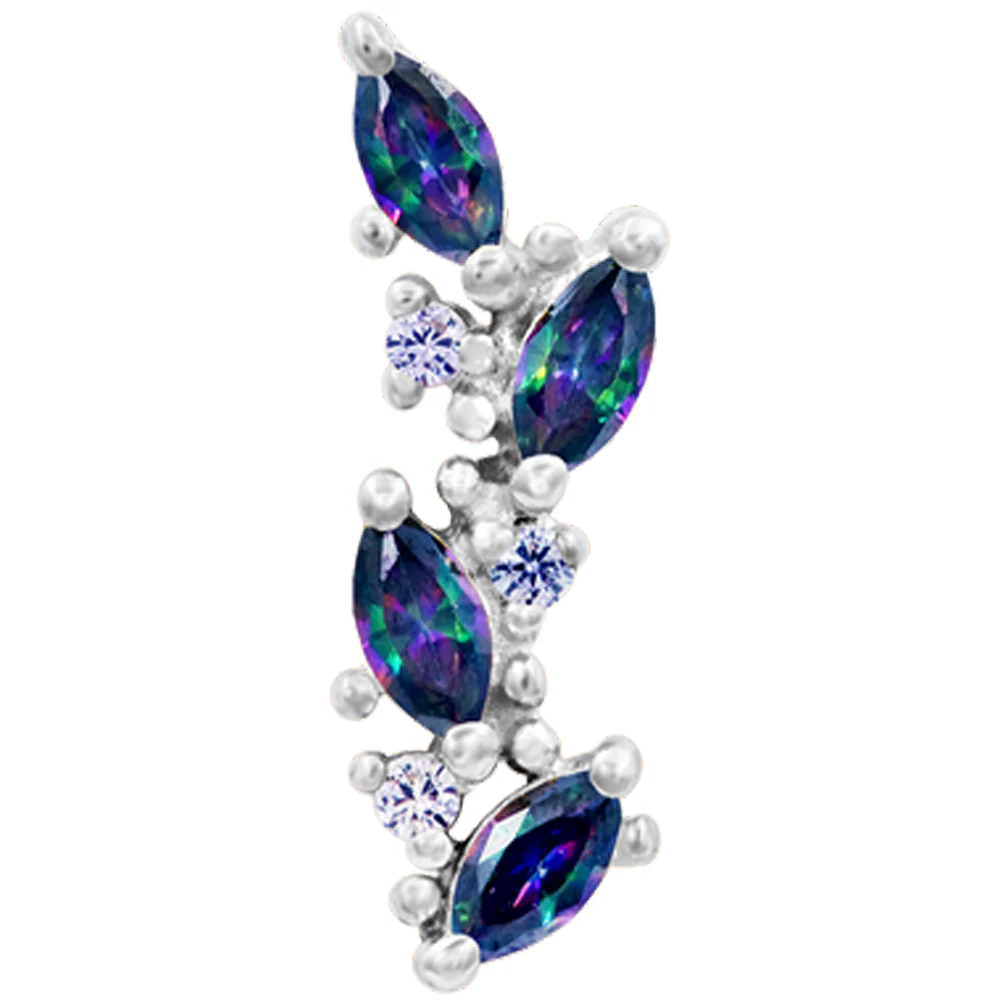 "Andreia" Threaded End in Gold with Mystic Topaz & Alexandrite CZ's - Image 4