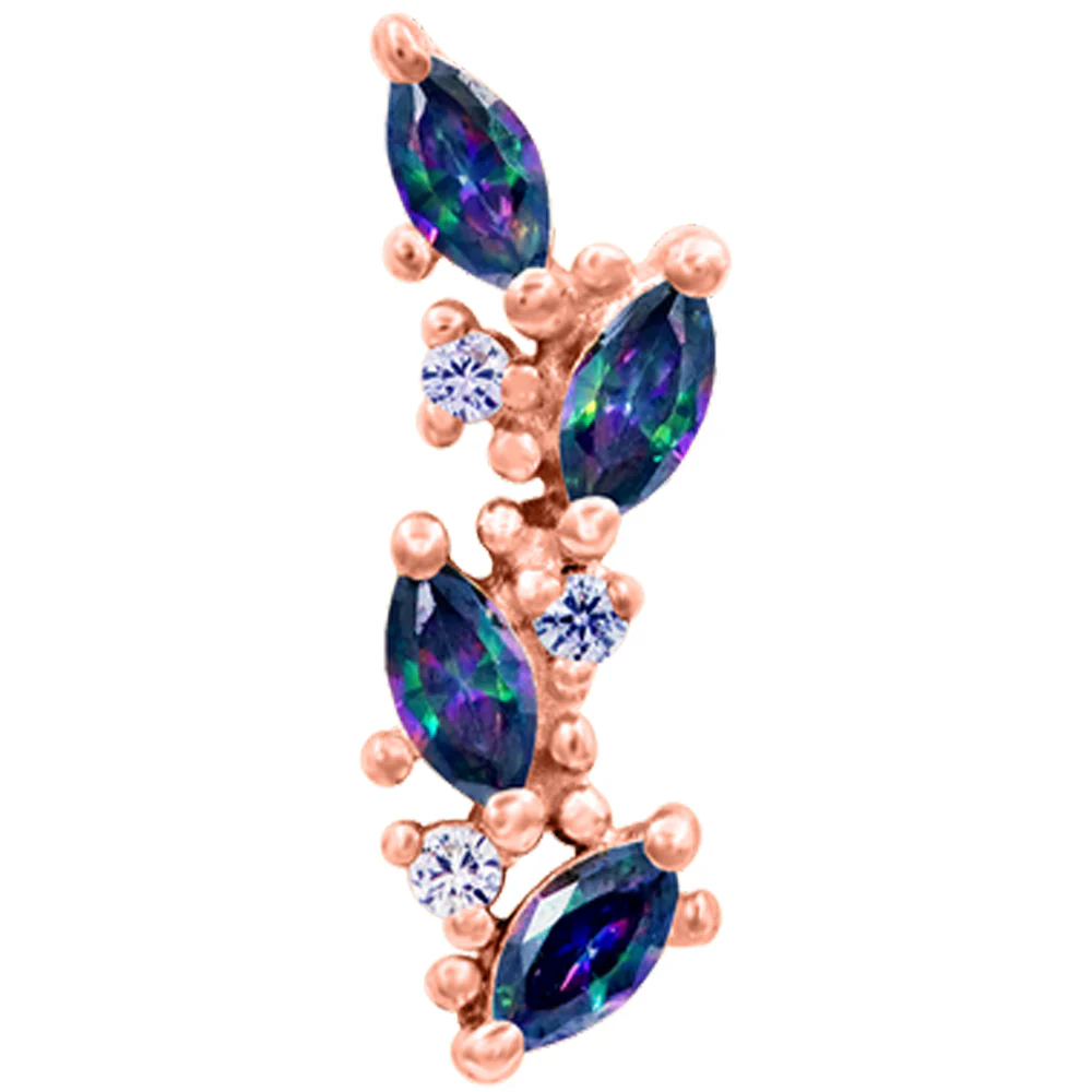 "Andreia" Threaded End in Gold with Mystic Topaz & Alexandrite CZ's - Image 5