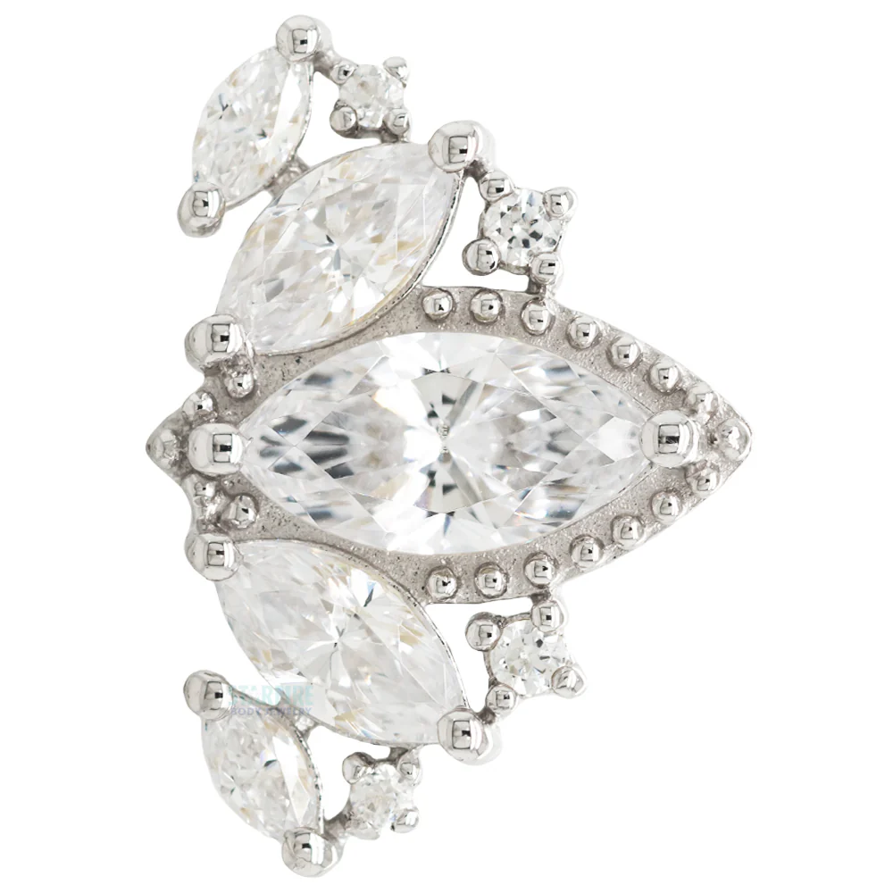 "Queen Naveen" Threaded End in Gold with CZ's - Image 4