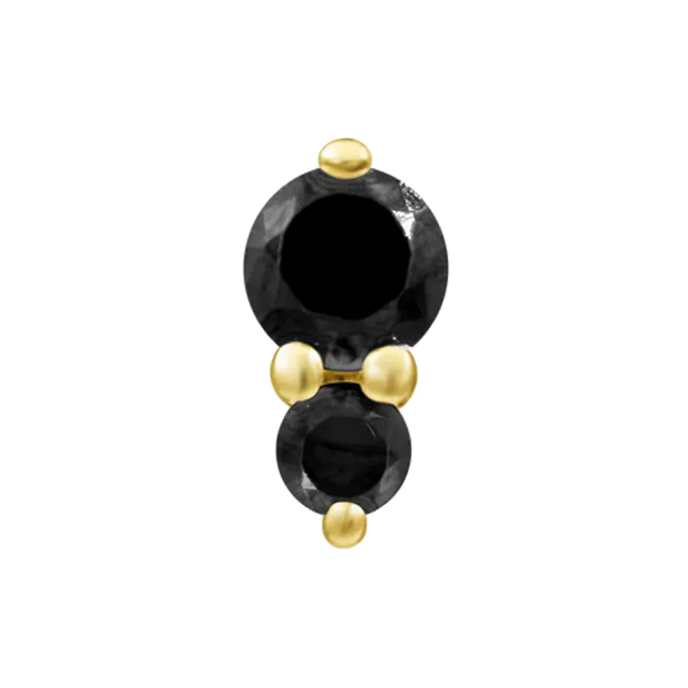 threadless: "Aman" End in Gold with Black CZ's