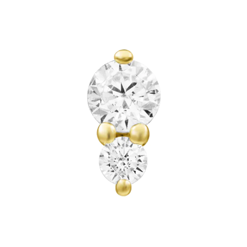 threadless: "Aman" End in Gold with White CZ's